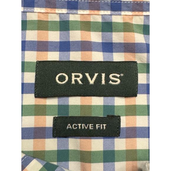 XL Orvis Active Fit Nonstop Twill Pink Green Check Long Sleeve Shirt Button Up - Picture 2 of 12